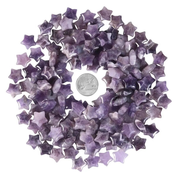 Mini Star Shaped Natural Crystal Worry Stone Polished Pocket Stone Healing Chakra Balancing DIY Jewelry Making