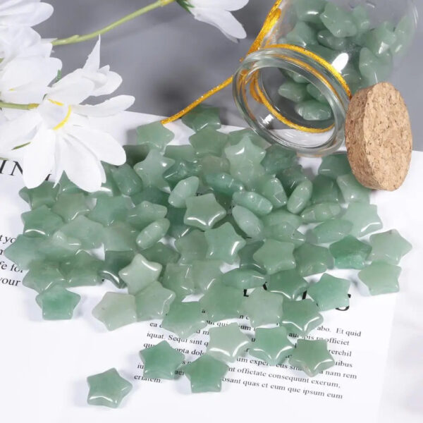 Mini Star Shaped Natural Crystal Worry Stone Polished Pocket Stone Healing Chakra Balancing DIY Jewelry Making