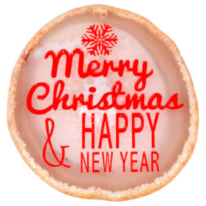 Natural Agate Slices Geode Crystal Engraved merry christmas & HAPPY NEW YEAR Christmas Ornament Home Decoration