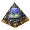 Natural Amethyst Crystal Ball Orgone Pyramid Healing Energy Orgonite Pyramid For EMF Protection Chakra Balancing