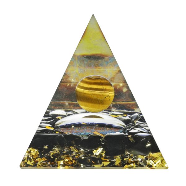 Natural Amethyst Crystal Ball Orgone Pyramid Healing Energy Orgonite Pyramid For EMF Protection Chakra Balancing