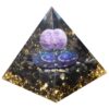 Natural Amethyst Crystal Ball Orgone Pyramid Healing Energy Orgonite Pyramid For EMF Protection Chakra Balancing