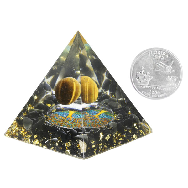 Natural Amethyst Crystal Ball Orgone Pyramid Healing Energy Orgonite Pyramid For EMF Protection Chakra Balancing