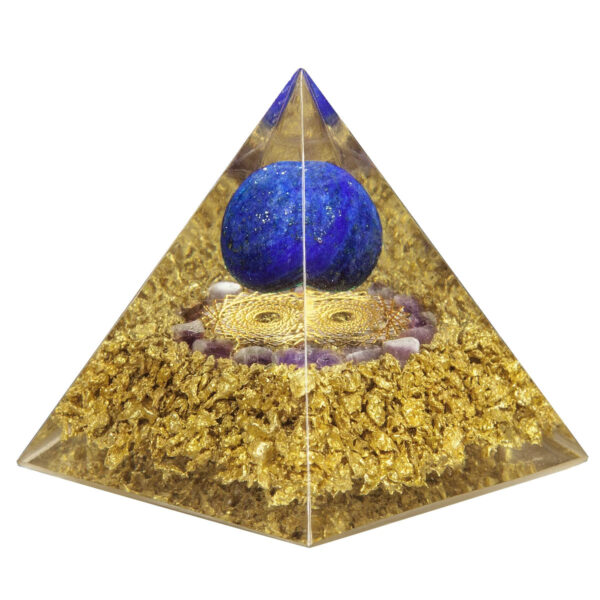 Natural Crystal Stones Pyramid Amethyst Lapis Lazuli Healing Reiki Energy For Meditation Room Decor Home Decoration