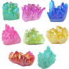Natural Crystal Titanium Coated Aura Quartz Cluster Geode Druzy Home Decoration Gem stone Specimen