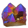 Purple Gold Aura Titanium Coated Natural Crystal Quartz Cluster Drusy Geode Specimen Decor