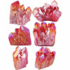 Red Angel Aura Titanium Coated Natural Crystal Cluster Stone Specimen Figurine
