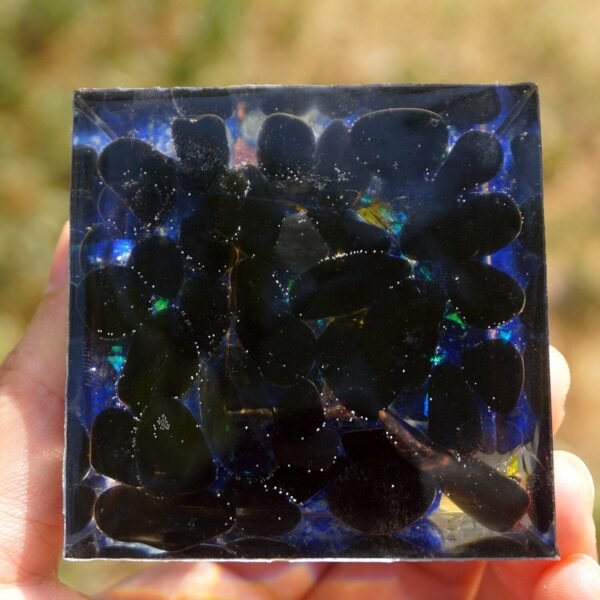 Orgone Pyramid~Tiger eye Crystal Ball Orgone Pyramid With Lapis Lazuli Obsidian Quartz Stone Orgonite Reiki Energy Healing Pyramid