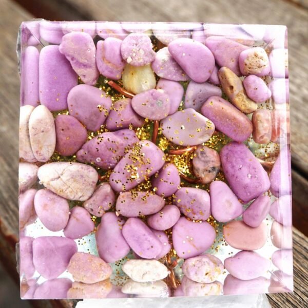 Orgone Pyramid~Tree of Life Orgone Pyramid 60mm Peridot & Lepidolite EMF Protection Orgonite Energy Chakra Reiki Meditaiton Healing Tool