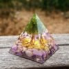Orgone Pyramid~Tree of Life Orgone Pyramid 60mm Peridot & Lepidolite EMF Protection Orgonite Energy Chakra Reiki Meditaiton Healing Tool