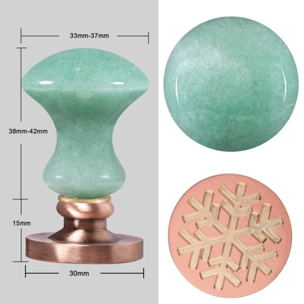 Wax Seal Stamps Head For Envelope Wedding Invitations Gift Wrapping Wax Stamp Sealing Tool With Natural Green Aventurine Handle
