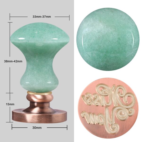 Wax Seal Stamps Head For Envelope Wedding Invitations Gift Wrapping Wax Stamp Sealing Tool With Natural Green Aventurine Handle