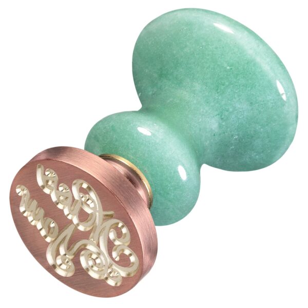 Wax Seal Stamps Head For Envelope Wedding Invitations Gift Wrapping Wax Stamp Sealing Tool With Natural Green Aventurine Handle