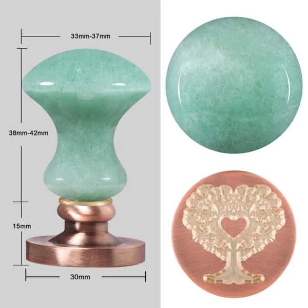 Wax Seal Stamps Head For Envelope Wedding Invitations Gift Wrapping Wax Stamp Sealing Tool With Natural Green Aventurine Handle