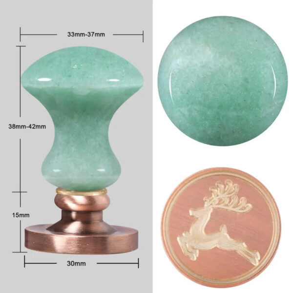 Wax Seal Stamps Head For Envelope Wedding Invitations Gift Wrapping Wax Stamp Sealing Tool With Natural Green Aventurine Handle