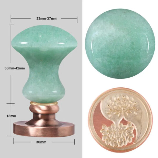 Wax Seal Stamps Head For Envelope Wedding Invitations Gift Wrapping Wax Stamp Sealing Tool With Natural Green Aventurine Handle