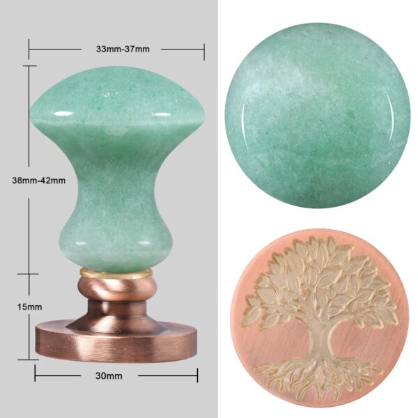 Wax Seal Stamps Head For Envelope Wedding Invitations Gift Wrapping Wax Stamp Sealing Tool With Natural Green Aventurine Handle