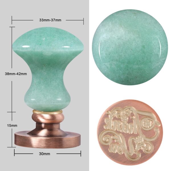 Wax Seal Stamps Head For Envelope Wedding Invitations Gift Wrapping Wax Stamp Sealing Tool With Natural Green Aventurine Handle