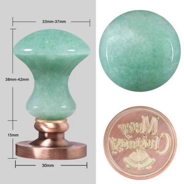 Wax Seal Stamps Head For Envelope Wedding Invitations Gift Wrapping Wax Stamp Sealing Tool With Natural Green Aventurine Handle
