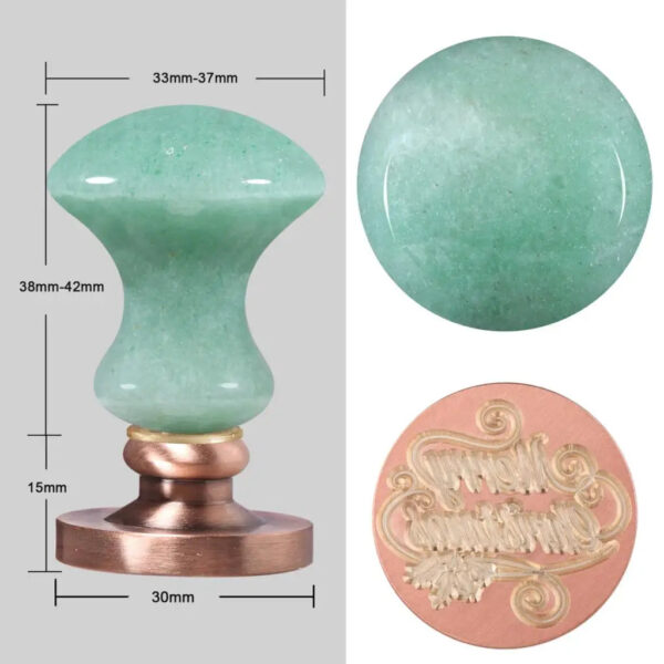 Wax Seal Stamps Head For Envelope Wedding Invitations Gift Wrapping Wax Stamp Sealing Tool With Natural Green Aventurine Handle