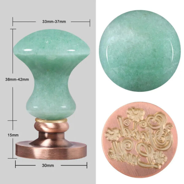 Wax Seal Stamps Head For Envelope Wedding Invitations Gift Wrapping Wax Stamp Sealing Tool With Natural Green Aventurine Handle