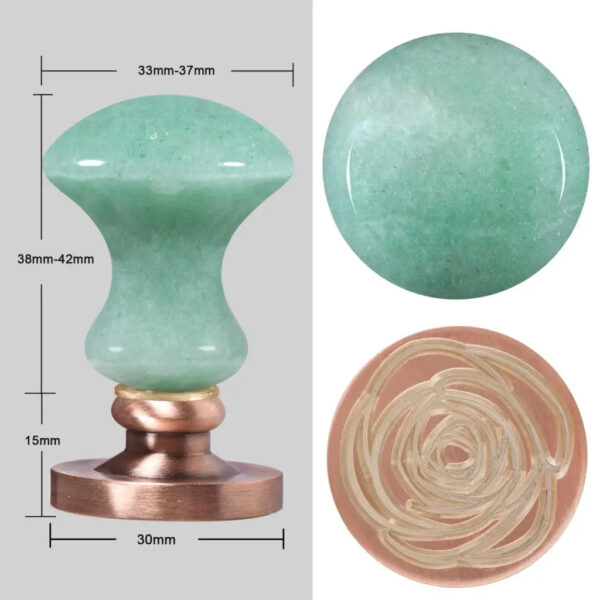 Wax Seal Stamps Head For Envelope Wedding Invitations Gift Wrapping Wax Stamp Sealing Tool With Natural Green Aventurine Handle