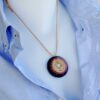 Orgone orgonite® powerful blue pendant with 2 gold plated (24K) MWO by Lakhovsky, for protection, clearing chakra, energy - crystal healing
