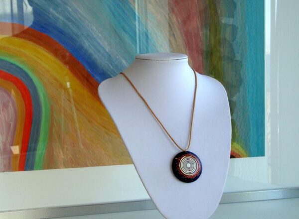 Orgone orgonite® powerful blue pendant with 2 gold plated (24K) MWO by Lakhovsky, for protection, clearing chakra, energy - crystal healing