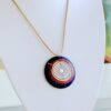 Orgone orgonite® powerful blue pendant with 2 gold plated (24K) MWO by Lakhovsky, for protection, clearing chakra, energy - crystal healing