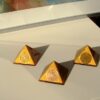 Orgone orgonite® powerful medium golden pyramid, quintuple power, 5 gold-plated Lakhovsky MWOs, Golden Ratio, abundance, welfare, prosperity