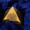 Orgone orgonite® powerful medium golden pyramid, quintuple power, 5 gold-plated Lakhovsky MWOs, Golden Ratio, abundance, welfare, prosperity