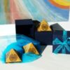Orgone orgonite® powerful medium golden pyramid, quintuple power, 5 gold-plated Lakhovsky MWOs, Golden Ratio, abundance, welfare, prosperity