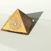 Orgone orgonite® powerful medium golden pyramid, quintuple power, 5 gold-plated Lakhovsky MWOs, Golden Ratio, abundance, welfare, prosperity