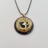 Orgonite® Pendant - Om Aum orgone® amulet pendant with quartz crystal. Protection from EMF / RF radiation of cell phone