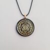 Orgonite® Pendant - Sri Yantra orgone® amulet pendant with quartz crystal. Protection from EMF / RF radiation of cell phone