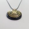Orgonite® Pendant - Sri Yantra orgone® amulet pendant with quartz crystal. Protection from EMF / RF radiation of cell phone