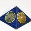 Orgone orgonite® Great Pyramid, cobalt blue, Energy Generator, 5 gold plated (24K) MWO by Lakhovsky, Golden Ratio Antenna