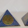 Orgone orgonite® Great Pyramid, cobalt blue, Energy Generator, 5 gold plated (24K) MWO by Lakhovsky, Golden Ratio Antenna