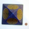 Orgone orgonite® Great Pyramid, cobalt blue, Energy Generator, 5 gold plated (24K) MWO by Lakhovsky, Golden Ratio Antenna