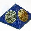 Orgone orgonite® Great Pyramid, cobalt blue, Energy Generator, 5 gold plated (24K) MWO by Lakhovsky, Golden Ratio Antenna