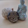 Orgonite® Pendant - Om Aum orgone® amulet pendant with quartz crystal. Protection from EMF / RF radiation of cell phone