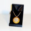 Orgone orgonite® all-powerful golden pendant, power of gold, 2 gold plated (24K) MWO Lakhovsky antenna, protection, EMF block, prosperity