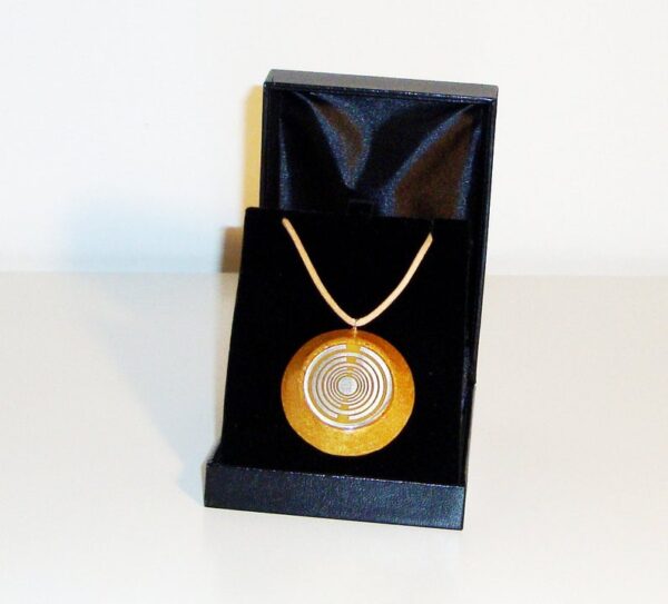 Orgone orgonite® all-powerful golden pendant, power of gold, 2 gold plated (24K) MWO Lakhovsky antenna, protection, EMF block, prosperity
