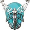 Poesy Fairy Pendant for Optmism & Happiness w/ satin pouch, leaflet and 18" chain-esoteric jewelry,magickal jewelry,magickal amulet-talisman