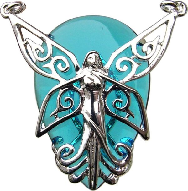 Poesy Fairy Pendant for Optmism & Happiness w/ satin pouch, leaflet and 18" chain-esoteric jewelry,magickal jewelry,magickal amulet-talisman