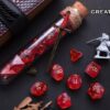 Potion Flask Dice~Potion of Healing & Legendary Hero Sword : Polyhedral Dice Set of 7 with RPG Fantasy Potion Flask | Dungeons and Dragons Dice | DnD Dice Set