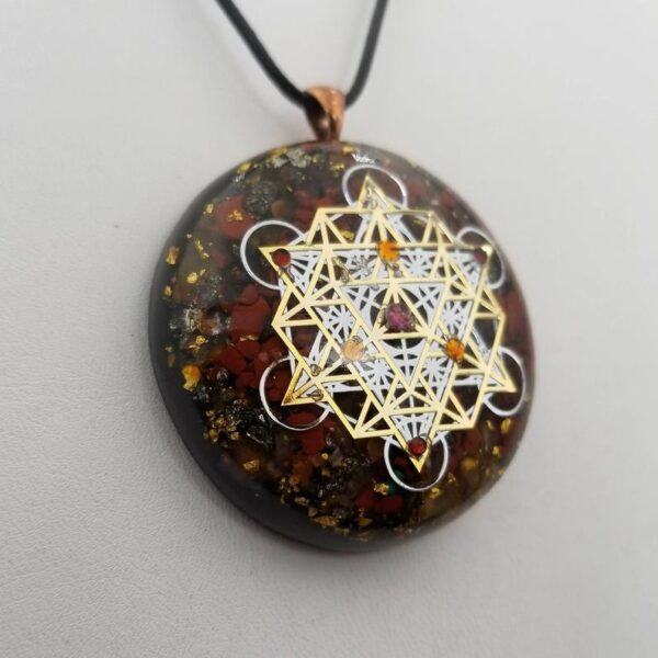 Orgonite® Pendant, Metatrons cube 64 tetrahedron orgone® amulet pendant for Protection of EMF & RF radiaton from cellphones