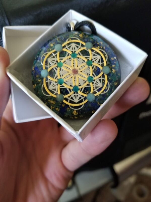 Orgonite® Metatrons seed of life orgone® amulet pendant for EMF & RF radiaton Protection from cellphones
