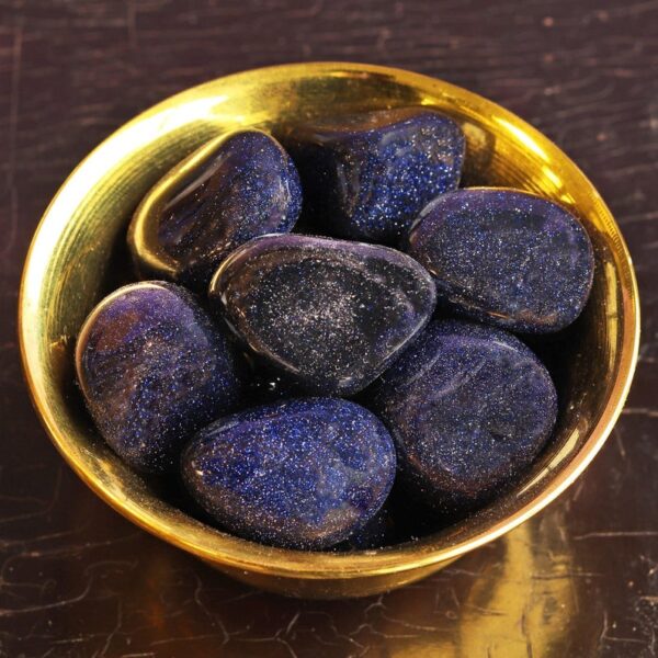 Crystal Healing~Goldstone, Blue Tumbled Stone(1 lb)