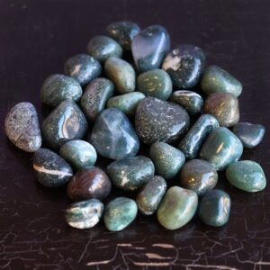 Crystal Healing~Agate, Green Moss Tumbled Stone